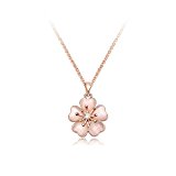 #8: (イウハ) IUHA 【季節の花】桜ネックレス さくら 櫻 ミニサイズ (昭和桜（淡ピンク）)