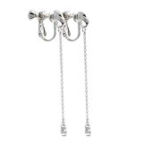 #2: [ヴァンテーヌ] VINGTAINE キュービックジルコニア シンプル ロング イヤリング P2-68-S-E シルバー-E