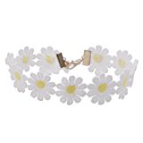 #8: 【ノーブランド品】（イエロー＆ホワイト） レディース　レース製　チョーカー　デイジー型