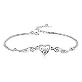 #8: J.SHINE ブレスレット シルバー925 3A ジルコン ハート型 “天使の翼” 純銀 レディース首飾り アクセサリー パーティー ドレス