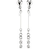 #5: アクセサリーショップピエナ ノンホールピアス 日本製 イヤリング ノンアレルギー トリロジー 3ストーン ハート パール シルバー