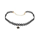 #6: 【ノーブランド品】ネックレス　ペンダント　レース　黒スター　レトロ　チョーカー　結婚式のパーティー　ファッション　ジュエリー