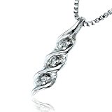 #9: 【鑑別書付】 0.1ct 天然ダイヤモンド トリロジー ペンダント プラチナ100 (PT100) ネックレス 4月 誕生石 プレゼント