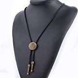 #5: Trendsmax　カウボーイ風　ファッション　ループタイ メンズ　インドカシケType　ネックレス　カラー:ブラック+ゴールデン