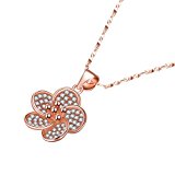 #6: PLEMO ネックレス ペンダント 100%925純銀製 ピンクゴール レディース ジュエリー アクセサリー 淡いピンク桜 JN-01