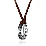 #7: ARMA ネックレス リング メンズ レザー アンティーク ヴィンテージ 革紐 ブラウン