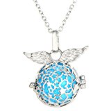 #9: HOUSWEETY ロケット アロマペンダント ネックレス ボール型 透かしデザイン スター 星 色:シルバー