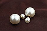 #9: 【chikfee】ダブル パール ピアス　軽量　パールキャッチ　バックキャッチ ランダムピアス ディオール風 リバーシブル　大きめ デザインキャッチ
