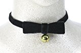 #8: 鈴 チョーカー  かわいい 黒リボン × 金の鈴 コスプレ ゴスロリ