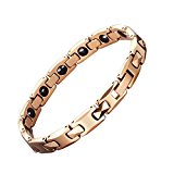 #9: Pasiro ゲルマニウム ブレスレット レディース タングステン製 睡眠改善 肩こり解消 血行促進 磁気ブレスレット 健康+ファッション+耐久性 (ローズゴールド)