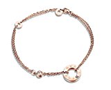 #9: Love リング クリスタル ブレスレット 兼 アンクレット 18金ピンクゴールド仕上げ ステンレス ジュエリー レディース Pink Gold 腕輪 足輪