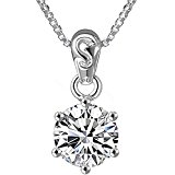 #8: gulamu jewelry（グラムジュエリー） ネックレス レディース 大粒0.8カラット ネックレス 一粒 プラチナ仕上げ シルバー925 プレゼントやギフトや自分へのご褒美に最適なジュエリーボックス付き