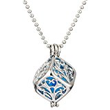 #7: HOUSWEETY ロケット アロマペンダント ネックレス ダイス サイコロ型 透かしデザイン 色:シルバー