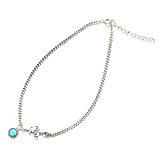 #8: メンズ ターコイズ アンクレット スターリング シルバー 925 アラベスク 足首 チェーン バングル
