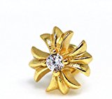 #10: 「silverKYASYA」シルバー925素材 金18Kメッキ クロスプラススタッドピアス クロス 金 ジルコニア フローラル クロスピアス 片耳