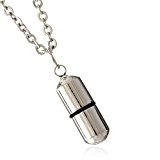 #10: [ナピスト]Napist サージカル ステンレス メディカル カプセル ピルケース ネックレス 60cm 予備の防水 Oリング 付 （ シルバー ）