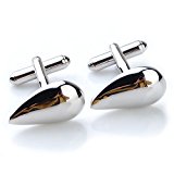 #10: 【ノーブランド品】カフスボタン カフス ステンレス シャツ ビジネス (カーブドロップ)