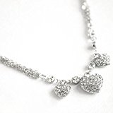 #5: 【SWAROVSKI ELEMENTS】トリプルハート ネックレス　スワロフスキーエレメンツ ＃1028
