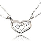 #7: [メルキュート] Merqute ペアネックレス ハート 刻印 ステンレス シルバー ペア M-042