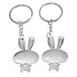 #8: MJARTORIA シルバーカラー ペア キーホルダー 刻印 バレンタインデー ギフト 記念品 (ウサギ)