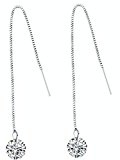 #4: ロング チェーン ピアス キュービック ジルコニア CZ シルバー 925