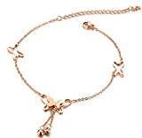 #7: [ミャオミャオ] Miaomyao レディース アンクレット 蝶 蝶々 ちょうちょ バタフライ ステンレス 製 ピンク ゴールド ジュエリー ボックス セット