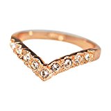 #4: 【Petit Lulu shop】 指輪 レディース　リング 美指V字 ピンキー 1.0カラット ダイヤモンドCZ プラチナRGP 二色展開 18金RGP…