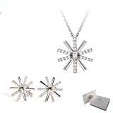 #7: シルバーアクセサリー DESUN925 韓国ドラマ『太陽の末裔』セイムスタイル シルバー925製 軽量 (①×④ ワントップネックレス×ピアスセット)