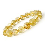 #8: 【 製造元大卸 】 大粒 約12mm ゴールデン 天然 ルチルクォーツ ブレスレット 開運 最強パワーストーン （ 男女兼用 ）