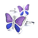 #9: MFYS Jewelry ファッション アクセサリー クリスタル バタフライ 蝶 （青 紫） カフス【専用収納ケース付き】