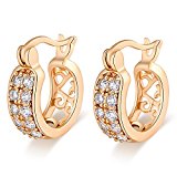 #8: 透かし模様 デザイン 14金仕上げ お洒落 フープピアス 14K Gold Filled ジュエリー CZジルコニア