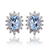 #8: Jewelrypalace 1.1ct Kate Middleton’s ケイトケイトミドルトン Diana プリンセス ユニック デザイン 誕生石 11月 スカイブルー トパーズ イヤリング スターリング シルバー 925 ピアス スタッド レディース