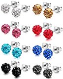 #9: Jstyle[ジェイスタイル]【8ペアセット】ピアス　レディース　イヤリング　ジルコン　金属アレルギーフリー　サージカルステンレス316L　ボールの直径：6mm
