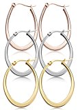 #6: Jstyle[ジェイスタイル]　三色セット　フープ　ピアス　レディース　イヤリング　金属アレルギー対応　サージカルステンレス 316L (三色セット：35mm)