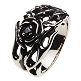 #3: 【セノーテ】 cenote r5041 13号 【ホワイトメタルアクセサリー リング・指輪】 ローズ 薔薇 棘 ハード 入れ墨 メンズアクセサリー