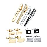 #8: Jovivi Mak　高級　ネクタイピン　 タイバー 　ビジネス メンズ シンプル ジュエリー ファッションアクセサリー タイピン ４本+ カフスボタン　４ペア　セット 　プレゼントにも　ギフトバッグを提供 (セット４)
