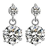 #4: gulamu jewelry（グラムジュエリー） ピアス レディース 豪華 2粒連ピアス レディース プラチナ仕上げ シルバー925 プレゼントやギフトや自分へのご褒美に最適なジュエリーボックス付き