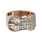 #3: 【SWAROVSKI 】 クリスタライズ スワロフスキー ベルト リング ピンクゴールドカラー カジュアル ゴージャス 指輪