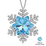 #3: J.Rosée スワロフスキー レディースネックレス シルバー925 3Aジルコニア“雪海の奥” ブルー クリスタル 長さ：45CM ６月 精美ギフトセット