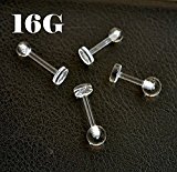 #8: アクリル ラブレット【16G】（透明ピアス/シークレットピアス/ ファーストピアス/クリアピアス/軟骨ピアスボディピ １６ゲージ （ボディピアス/ボディーピアス) (軸長8(mm)×ボール径4(mm))