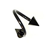 #10: [ラプラス]laplace ボディピアス body-piercing コーンヘッド ブラック ツイスト スパイラル バーベル 【 高品質 ボディーピアス 専門店 】 14G