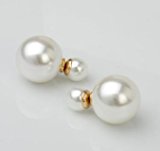 #10: ダブルパールピアス パールバックキャッチ レディース (16 ミリメートル)