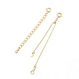 #7: [Jewelry Shop M]2本セット 10cmスライドアジャスターチェーン＆5cm荒目アジャスターチェーン 【お肌に優しいニッケルフリー】 ゴールド(ad0102set-G)