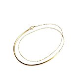 #4: TICENTRAL レディース シルバー925 ブレスレット バングル 2連 ドラマ「5→9〜私に恋したお坊さん〜」石原さとみ 極細 腕輪 (ゴールド)