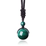 #8: (アモールウィング)AmorWing 16mmマラカイト 浄化守護癒しペンダント／ネックレス 長さ調節可 メンズ レディース