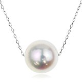 #10: nadi K18WG 8.5-9.0mm アコヤ パール 本真珠 一粒 ペンダント ホワイト ゴールド ネックレス
