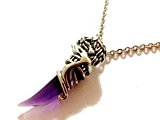 #8: 牙×龍モチーフ シルバー×パープル メンズネックレス メンズアクセサリー TN-7（紫）