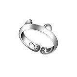 #10: 【ノーブランド 品】かわいい　キティ　耳ポウ　オープンリング　シルバーメッキ　調節可能な　レディー　ガール　ジュエリー
