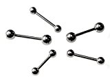 #7: ストレートバーベル 【18G】（ボディピアス/ボディーピアス）　内径１０mm×ボール４mm