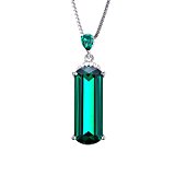 #10: JewelryPalace 4.29ct 大粒 エメラルド カット 誕生石 5月 人工 ナノ エメラルド ペンダント ネックレス レディーズ スターリング シルバー 925 チェーン 45cm